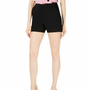 bar III 6 Solid Black Ruffle Trim Shorts 1K64